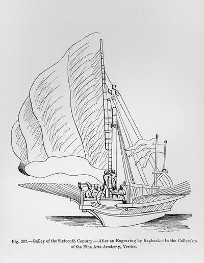 Galeere des 16. Jahrhunderts, Illustration aus 